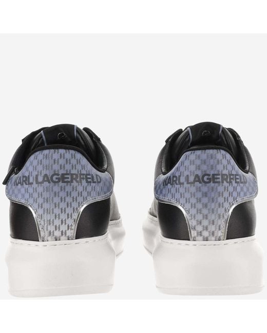 Karl Lagerfeld Black Leather Sneakers With Logo for men
