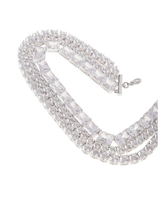 Self-Portrait White Multi Crystal Choker