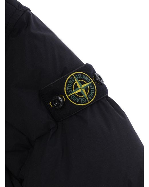 Stone Island Blue Short Parka Tech Fabric Padded Jackets for men