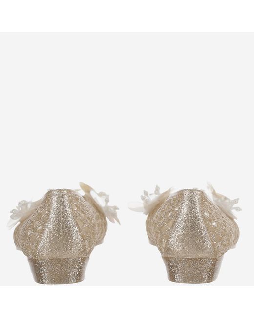 HEAVENLY JELLY Gray Transparent Ballerina Flats With Decoration Polyvinyl Chloride