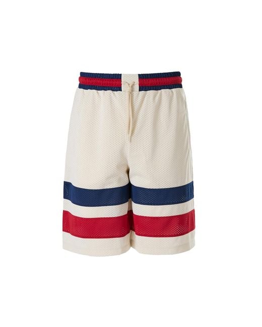Gucci White Polyester Logo Shorts for men