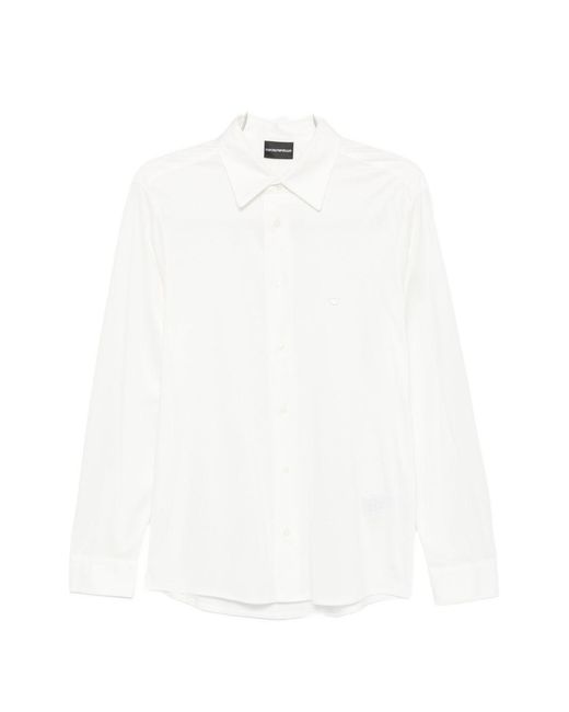 Emporio Armani White Cotton Blend Shirt for men