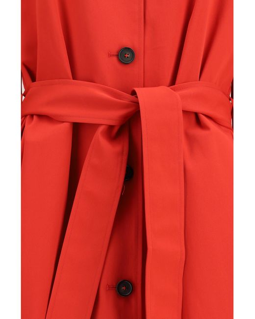 Totême Red Trench Coat Light Spring Cotton