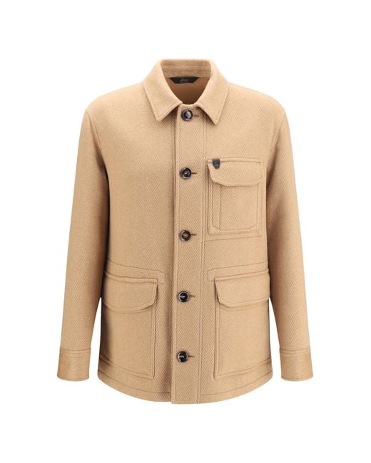 Brioni Natural Workwear Cashmere Jacket Kashmir/Capra Hircus for men