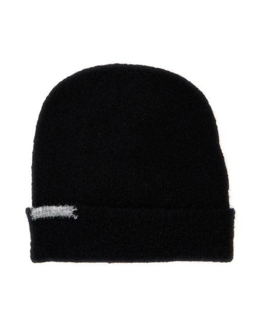 Semicouture Black Beanie With Contrasting Detail