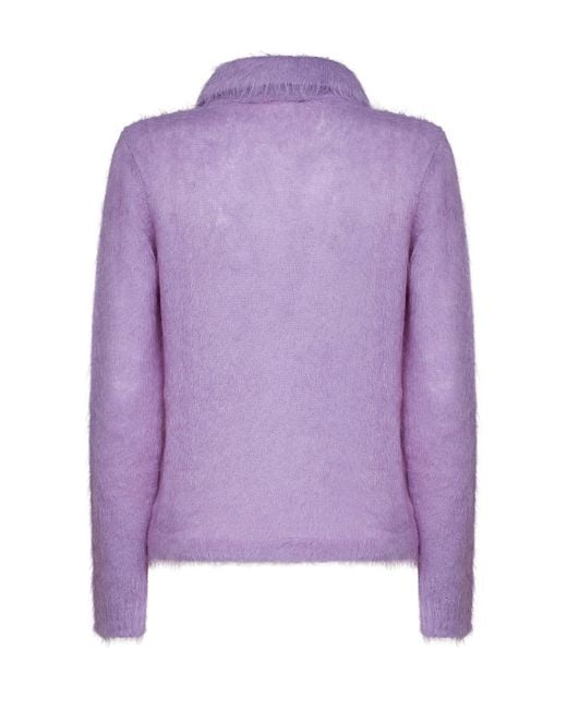 Chloé Purple Alpaca-Blend Knit Polo Knitwear