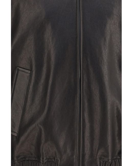 Valentino Gray Leather Zip Jacket Lamb Ovis Aries for men