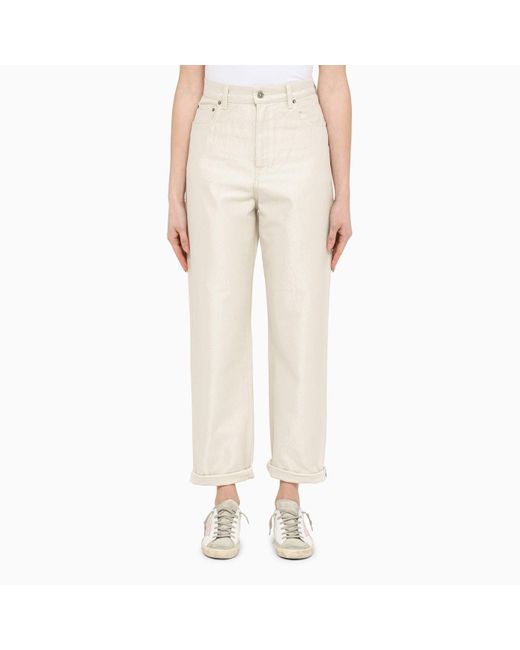 Golden Goose Deluxe Brand Natural Ivory Coated Jeans