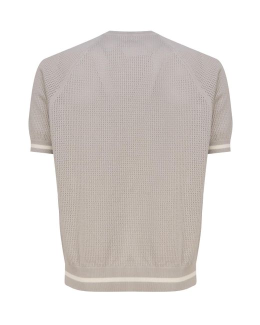 Eleventy Gray Knitted T-Shirt for men
