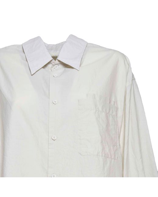 Lemaire White Long-sleeved Buttoned Shirt for men