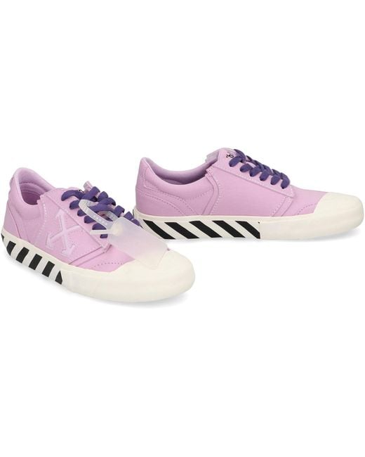 Off-White c/o Virgil Abloh Purple Low-Top Vulcanized Sneakers Cotton Trainers