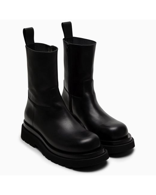 Bottega Veneta Lug Black Leather Boot for men