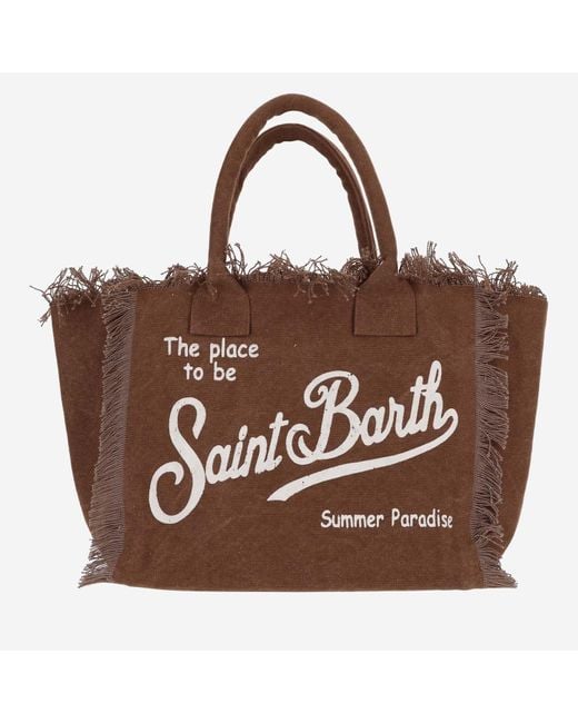 Mc2 Saint Barth Brown Tote Bag With Logo