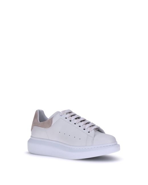 McQueen White Leather Sneakers
