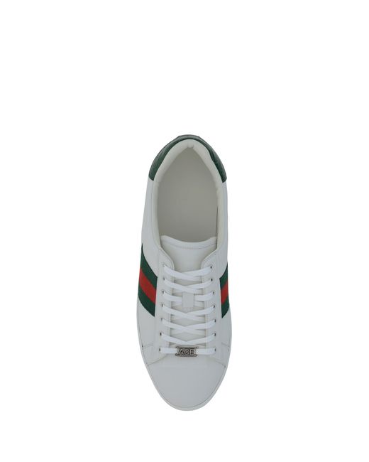 Gucci Gray Leather Sneakers, Calf Trainers for men
