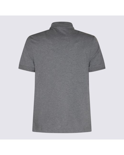 Dolce & Gabbana Gray Grey Cotton Blend Polo Shirt for men