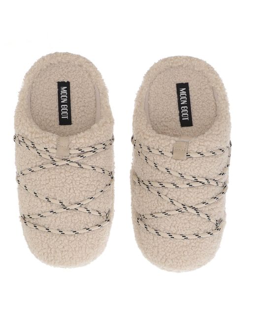 Moon Boot Natural Teddy Slipper Shearling Sheep Skin/Shearling