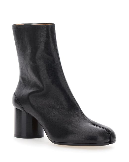 Maison Margiela Black 'Tabi' Ankle Boots With Pre-Shaped Toe