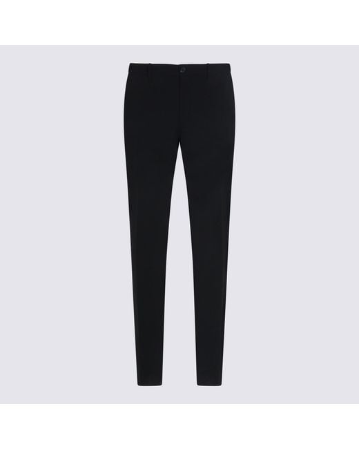 Incotex Black Trousers Pl Wo Ea for men