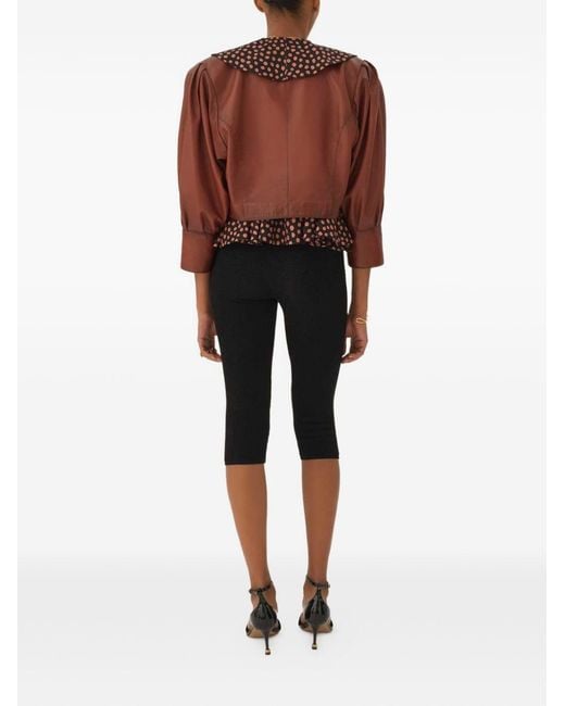 Chloé Red Cropped Collarless Jacket