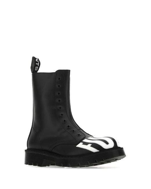 VTMNTS Black Leather Ankle Boots for men