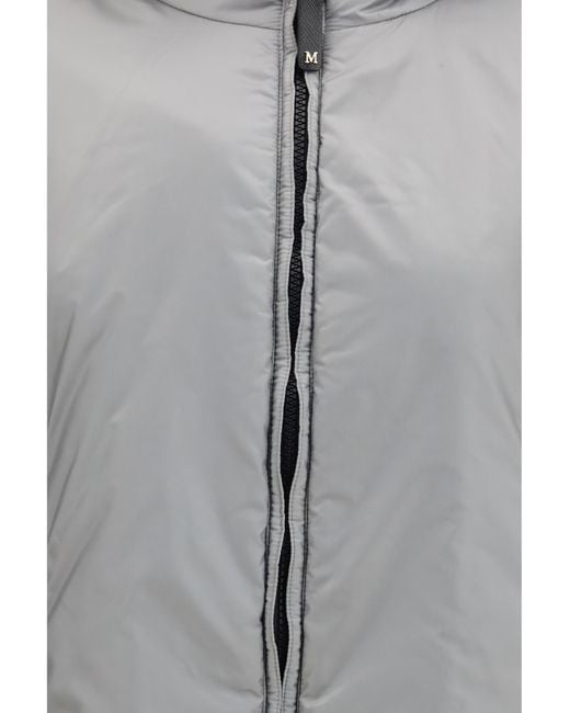 Max Mara Gray Hooded Padded Jacket Outer: Polyester