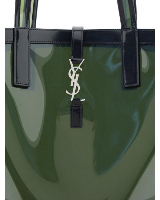 Saint Laurent Green 'Panier Medium' Shopper Bag