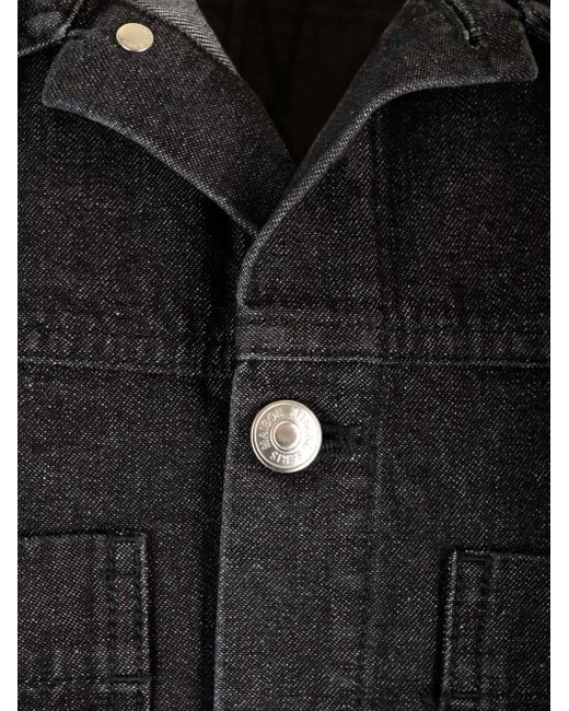 Maison Kitsuné Black Denim Overshirt With Mini Logo for men