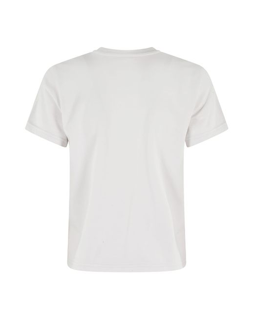 T By Alexander Wang White Graphic Shrunken Tee