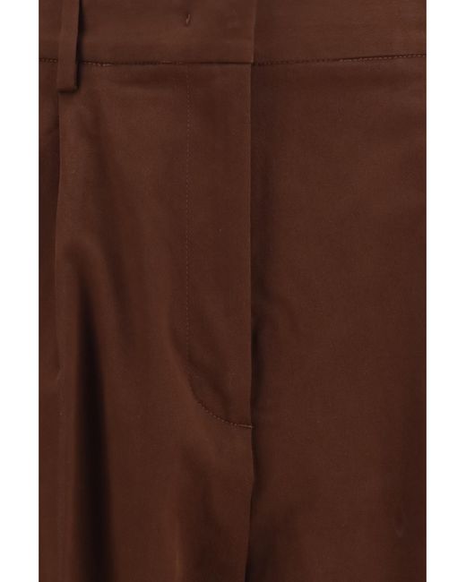 Fabiana Filippi Brown Pants Wool-Blend Cotton Trousers