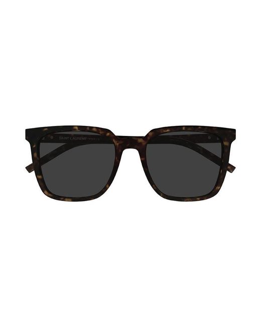 Saint Laurent Black Sunglasses Square Full Rim, Dark Havana Frame And Lens Slm146002 for men