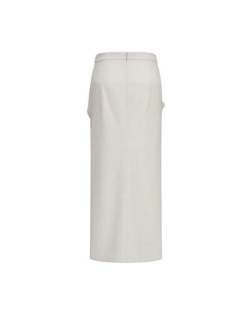 Givenchy White Wool Oves Aries Long Skirt