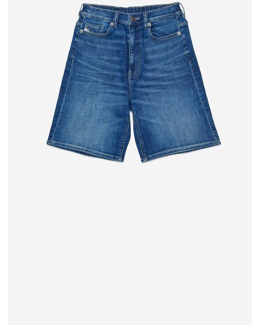 DIESEL Blue Stretch Cotton Shorts for men