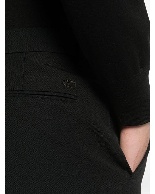 Valentino Black Wool Formal Trousers for men
