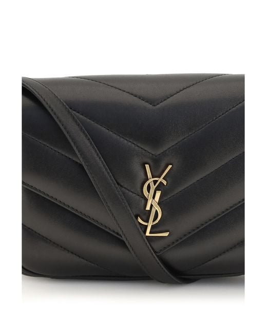 Saint Laurent Gray Shoulder Bag Loulou Cassandre Toy Lambskin