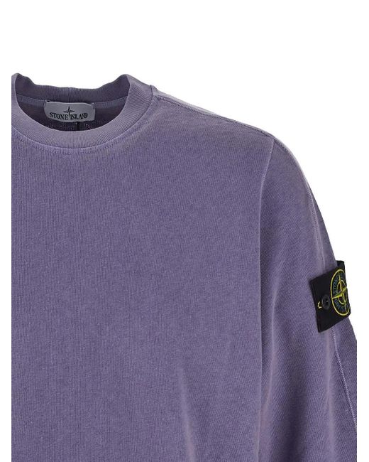 Stone Island Purple Logo Sweatshirt for men