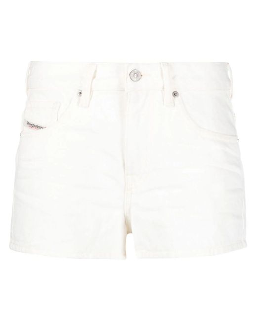 DIESEL White Cotton De-Yuba Denim Shorts