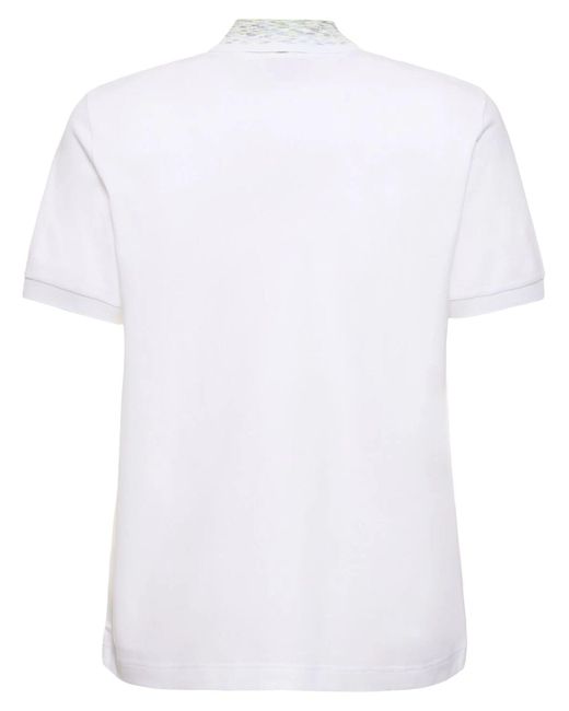 Missoni White Cotton Jersey Polo Shirt for men