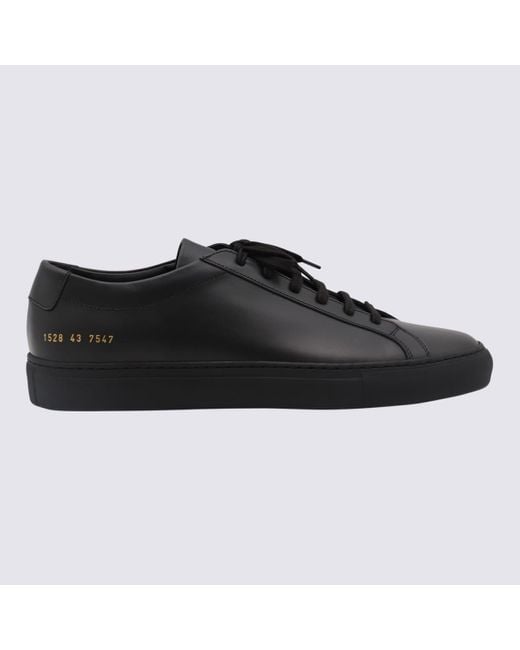 Common Projects Black Leather Achille Low Sneakers for men