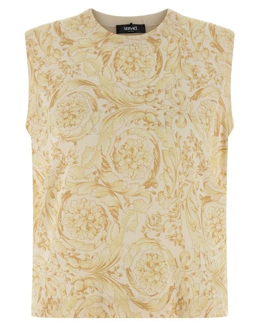 Versace Natural Silk Sleeveless Jacket Clothing