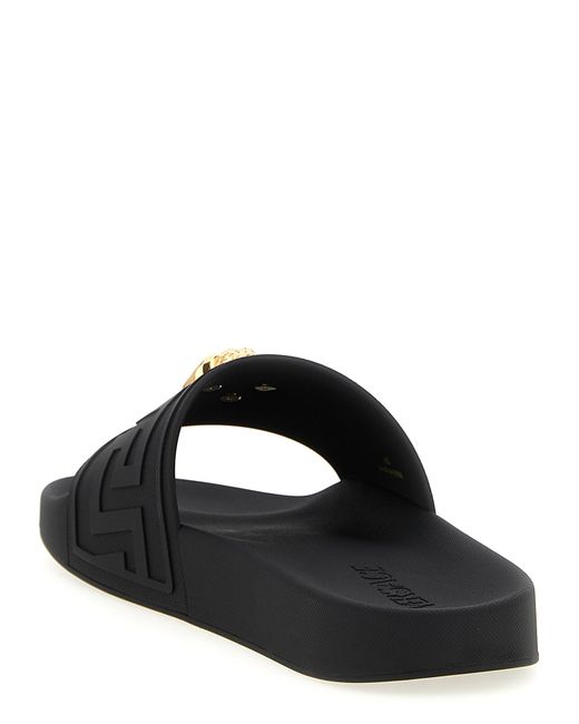 Versace Black 'La Medusa' Slides for men