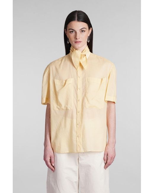 Lemaire Natural Shirt In Yellow Cotton