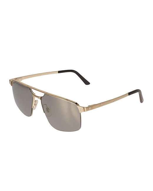 Cartier Gray Aviator Square Sunglasses for men