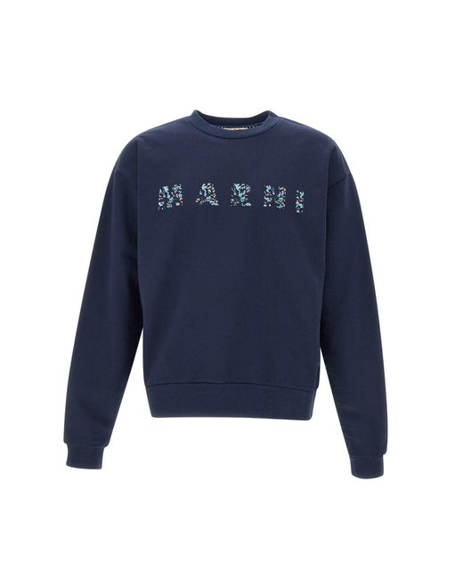Marni Blue Organic Cotton Sweatshirt for men
