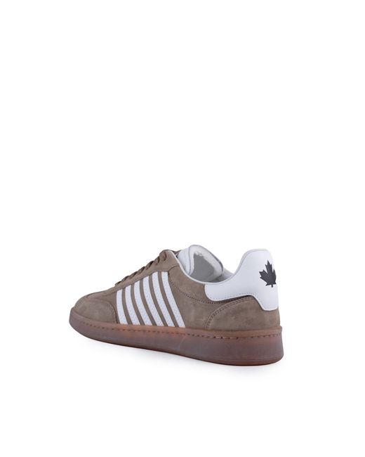 DSquared² Brown Leather Boxer Sneakers for men