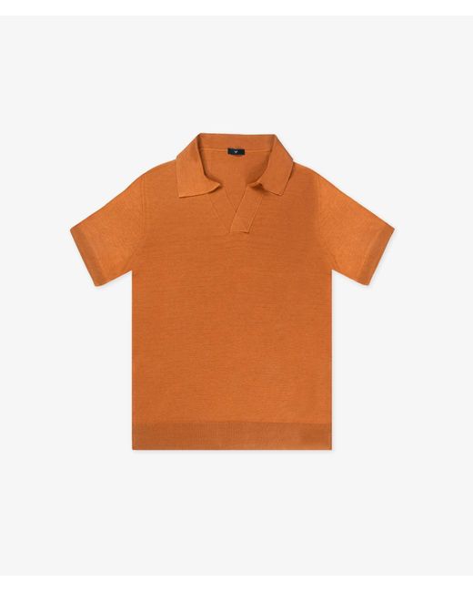 Larusmiani Orange Silk Polo Tulum Basic Light Kintwear for men