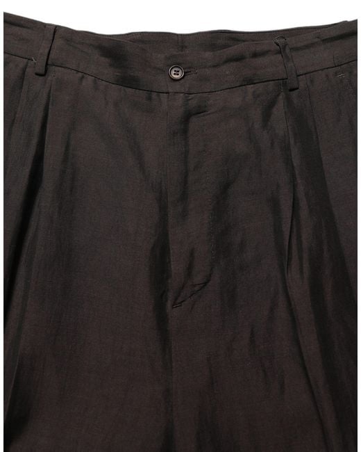 Dolce & Gabbana Black Linen Straight Dress Trouser Pants Viscose for men