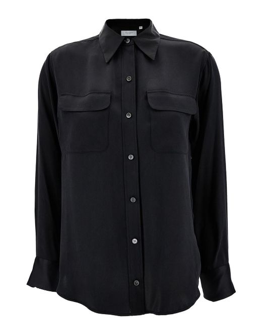 Equipment Black Signature Shirt With Two Patch Pockets