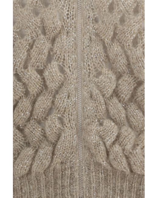 Brunello Cucinelli Natural Mohair And Wool Blend Cardigan