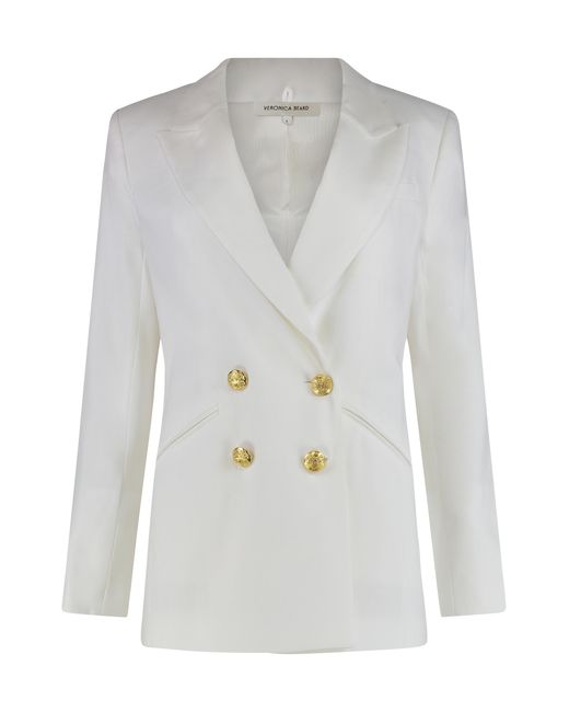 Veronica Beard White Jacket Dale Dickey Linen Blazers